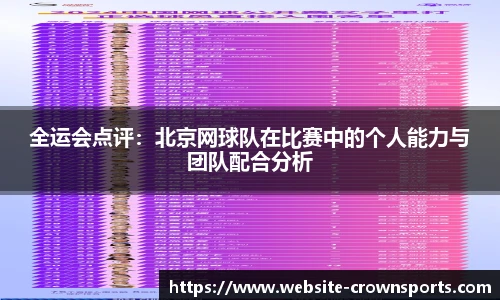 全运会点评：北京网球队在比赛中的个人能力与团队配合分析